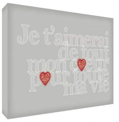 Acrylic Art - I love you with all my heart for all my life - Grey | Earthlets.com
